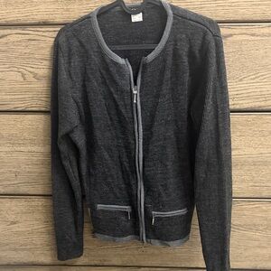 Dark Gray Zip-Up Cardigan like brand new